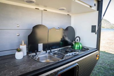 Combined 3 Burner Gas Cook Top and Sink