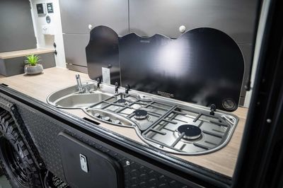 Combined 3 Burner Gas Cooktop And Stainless Steel Sink