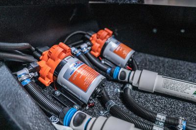 Separate plumbing, filter, 12v pump and tap